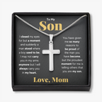 TO MY SON REASONS CROSS NECKLACE GIFT SET