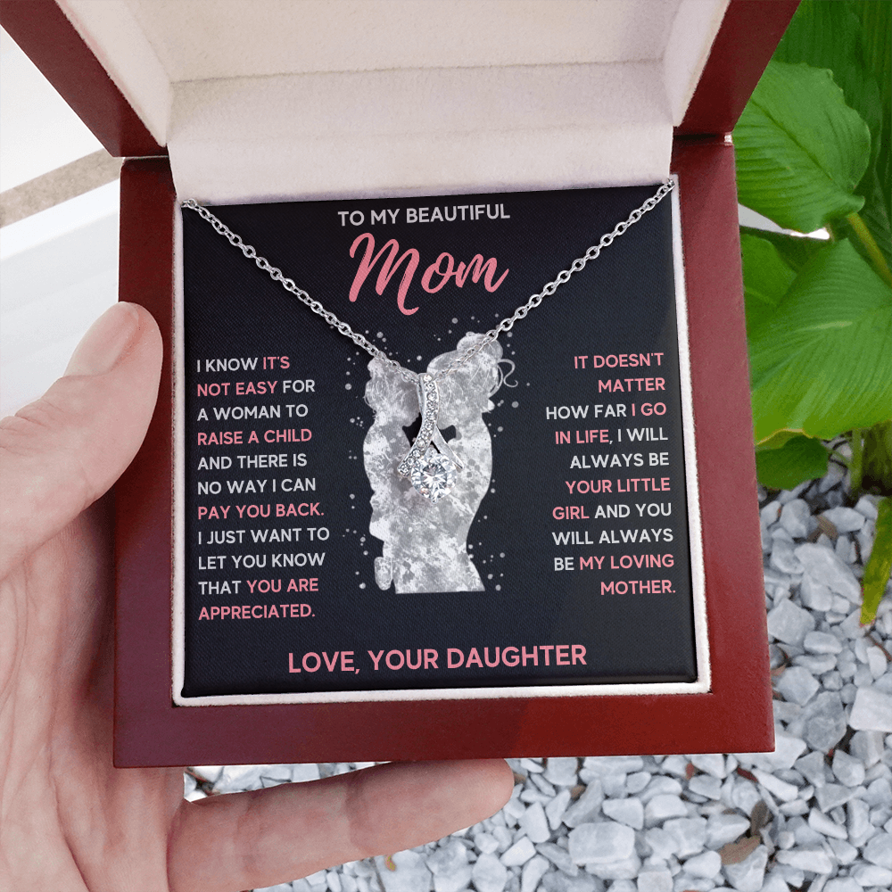 TO MY BEAUTIFUL MOM LITTLE GIRL ALLURING BEAUTY NECKLACE GIFT SET