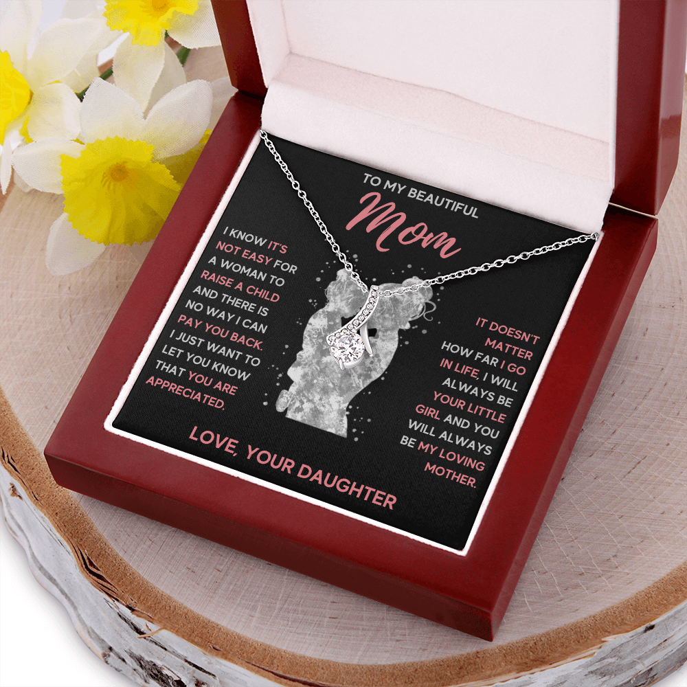 TO MY BEAUTIFUL MOM LITTLE GIRL ALLURING BEAUTY NECKLACE GIFT SET