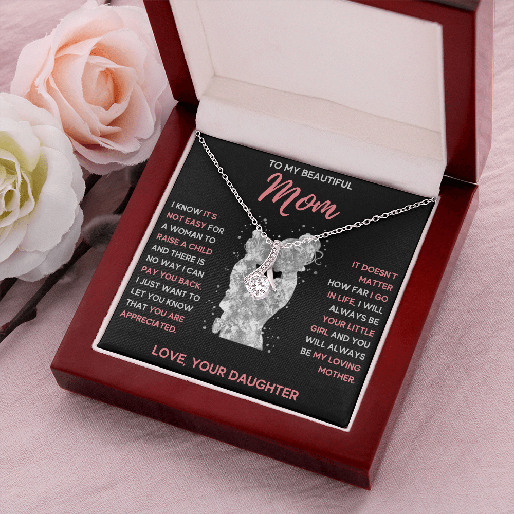 TO MY BEAUTIFUL MOM LITTLE GIRL ALLURING BEAUTY NECKLACE GIFT SET