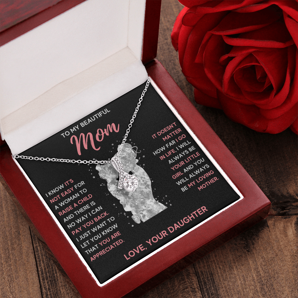 TO MY BEAUTIFUL MOM LITTLE GIRL ALLURING BEAUTY NECKLACE GIFT SET