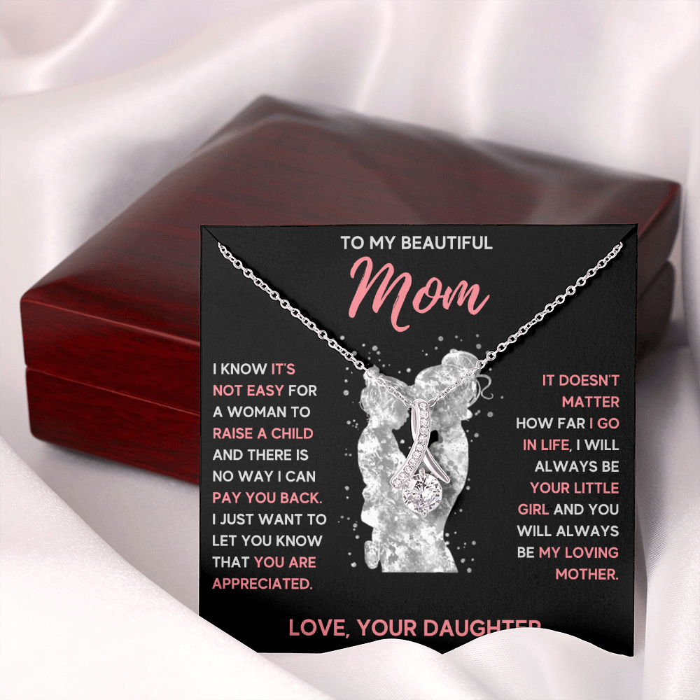 TO MY BEAUTIFUL MOM LITTLE GIRL ALLURING BEAUTY NECKLACE GIFT SET