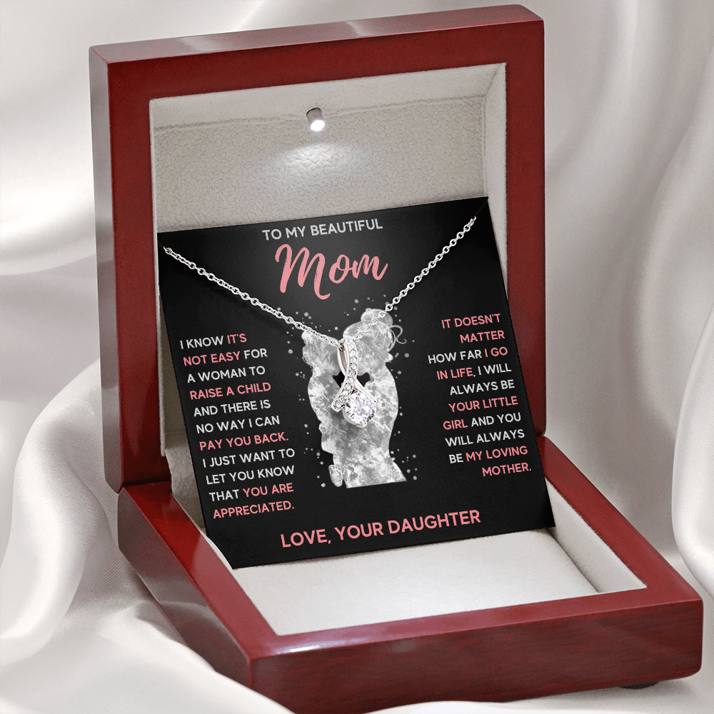 TO MY BEAUTIFUL MOM LITTLE GIRL ALLURING BEAUTY NECKLACE GIFT SET