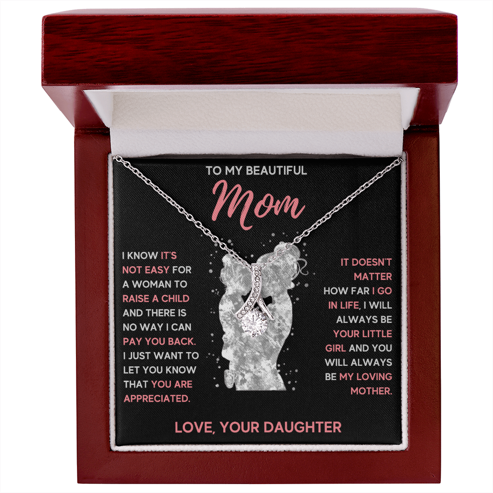 TO MY BEAUTIFUL MOM LITTLE GIRL ALLURING BEAUTY NECKLACE GIFT SET