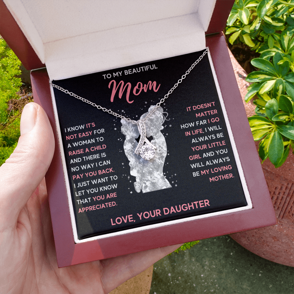 TO MY BEAUTIFUL MOM LITTLE GIRL ALLURING BEAUTY NECKLACE GIFT SET
