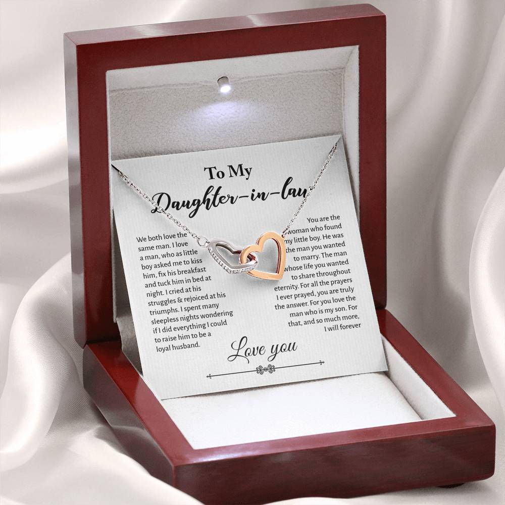 Daughter-in-Law, We Both Love the Same Man, Interlocking Hearts Necklace