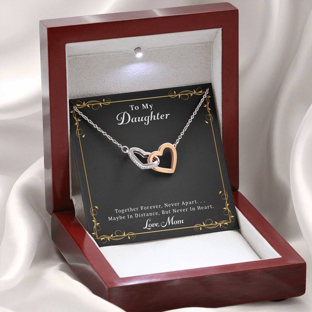 Daughter, Together Forever, Interlocking Hearts Necklace