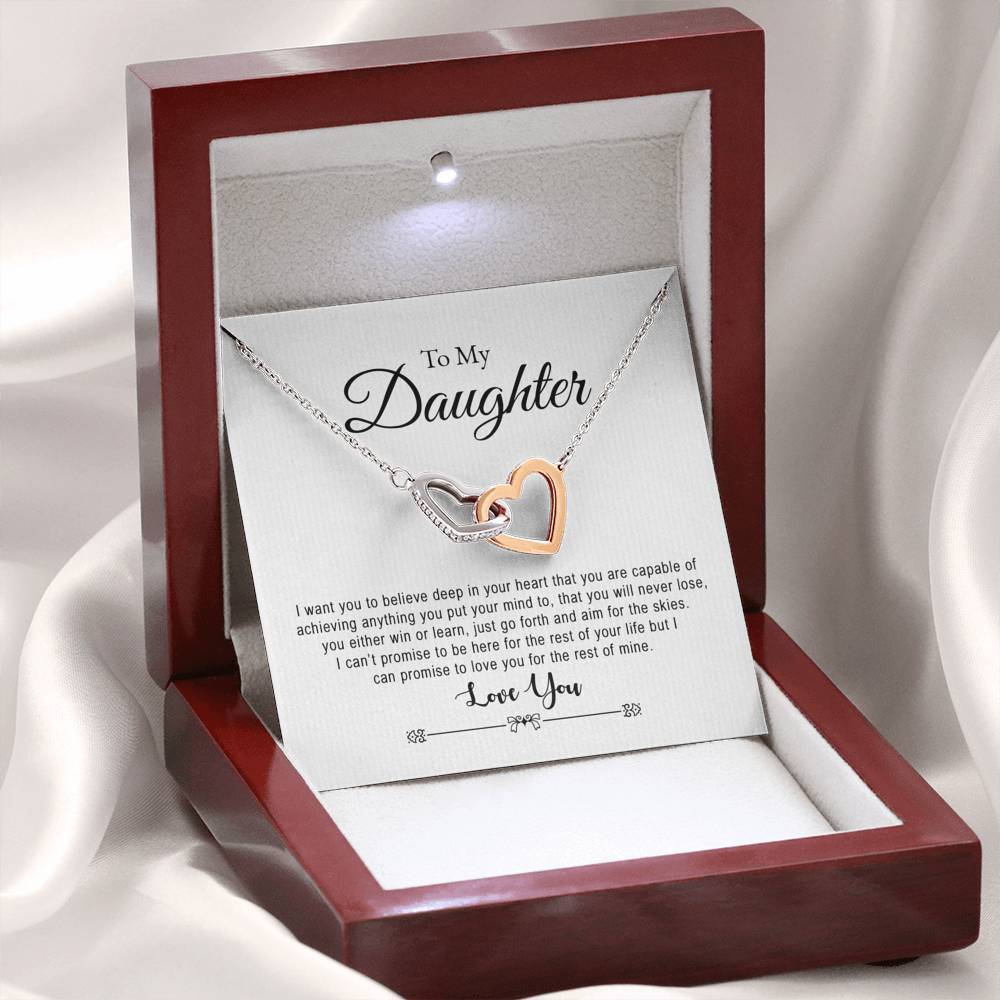 Daughter, You Are Capable, Interlocking Hearts Necklace