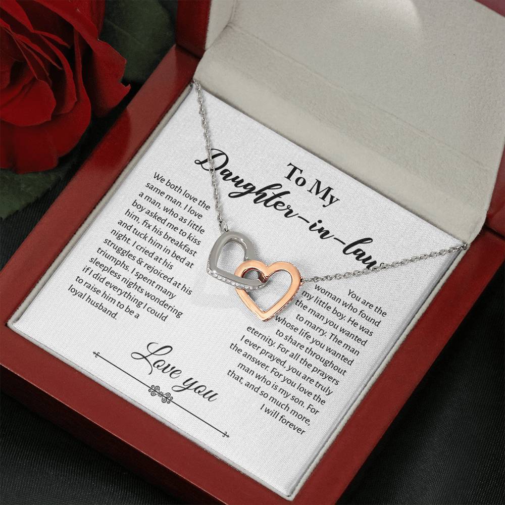 Daughter-in-Law, We Both Love the Same Man, Interlocking Hearts Necklace