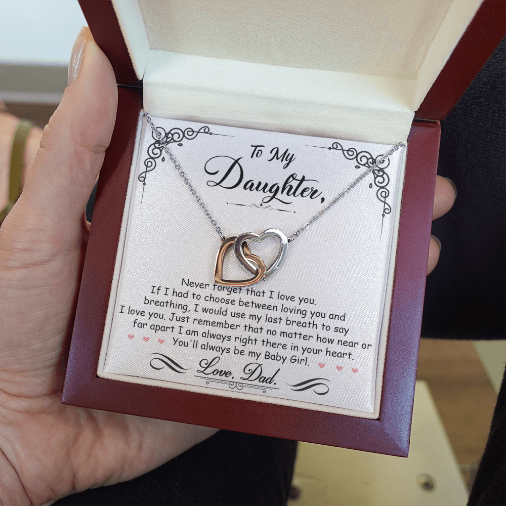 TO MY DAUGHTER BREATHING INTERLOCKING NECKLACE GIFT SET