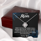 TO MY MOM LITTLE BOY BLACK LOVE KNOT NECKLACE GIFT SET