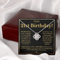 21ST BIRTHDAY SQUEEZED LOVE KNOT NECKLACE GIFT SET