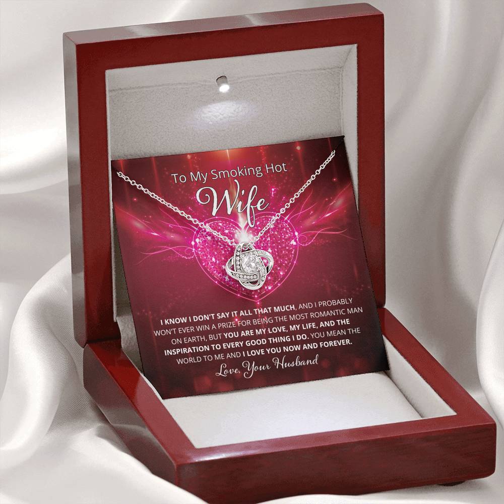 Wife, I Know I Don't Say It, Love Knot Necklace, 3