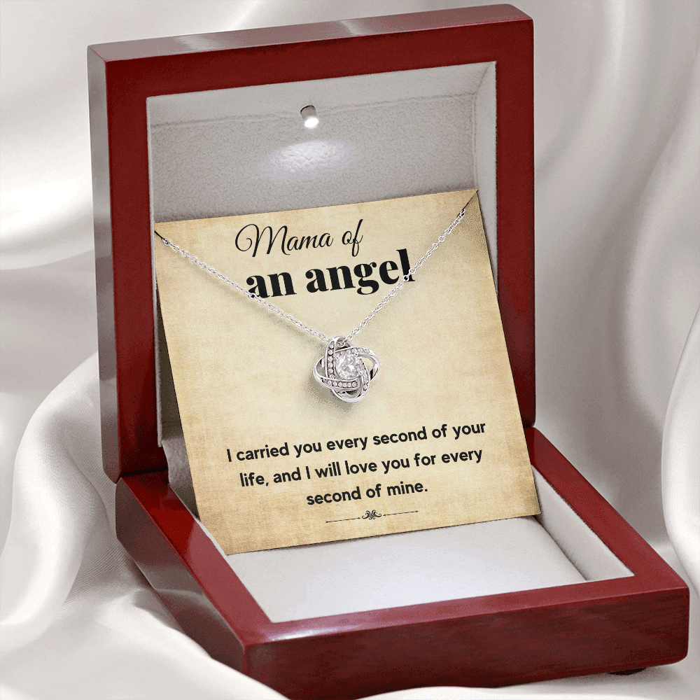 MAMA OF AN ANGEL LOVE KNOT NECKLACE GIFT SET