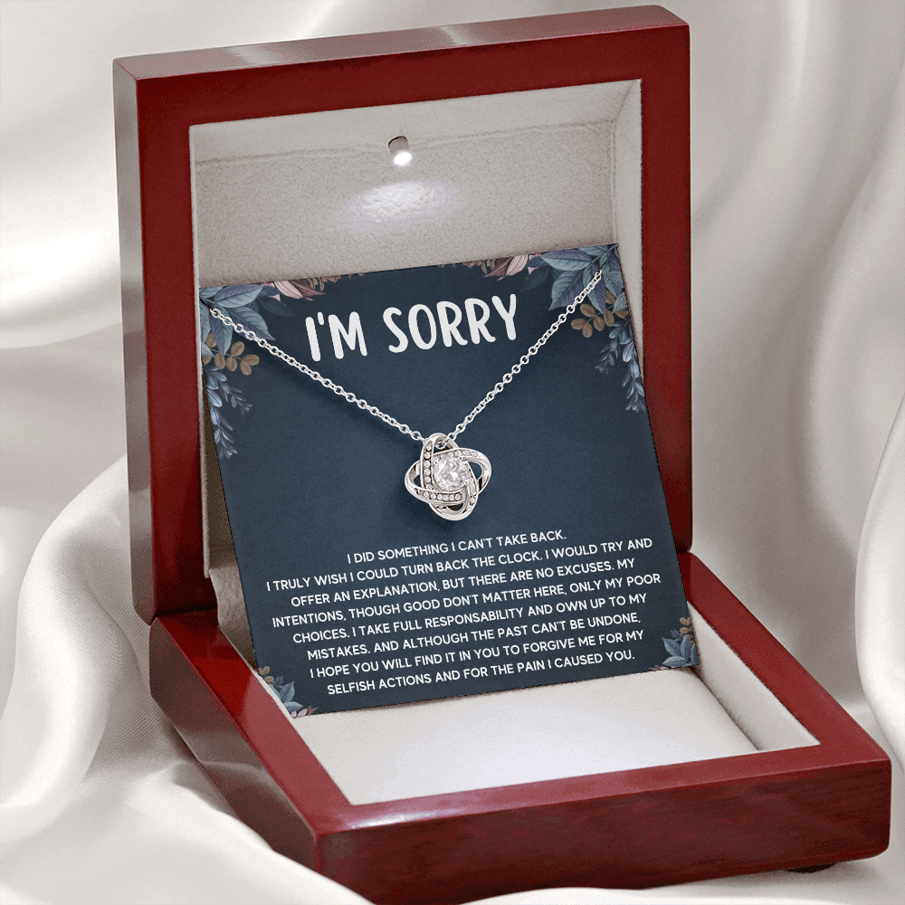 I'M SORRY POOR CHOICES LOVE KNOT NECKLACE GIFT SET