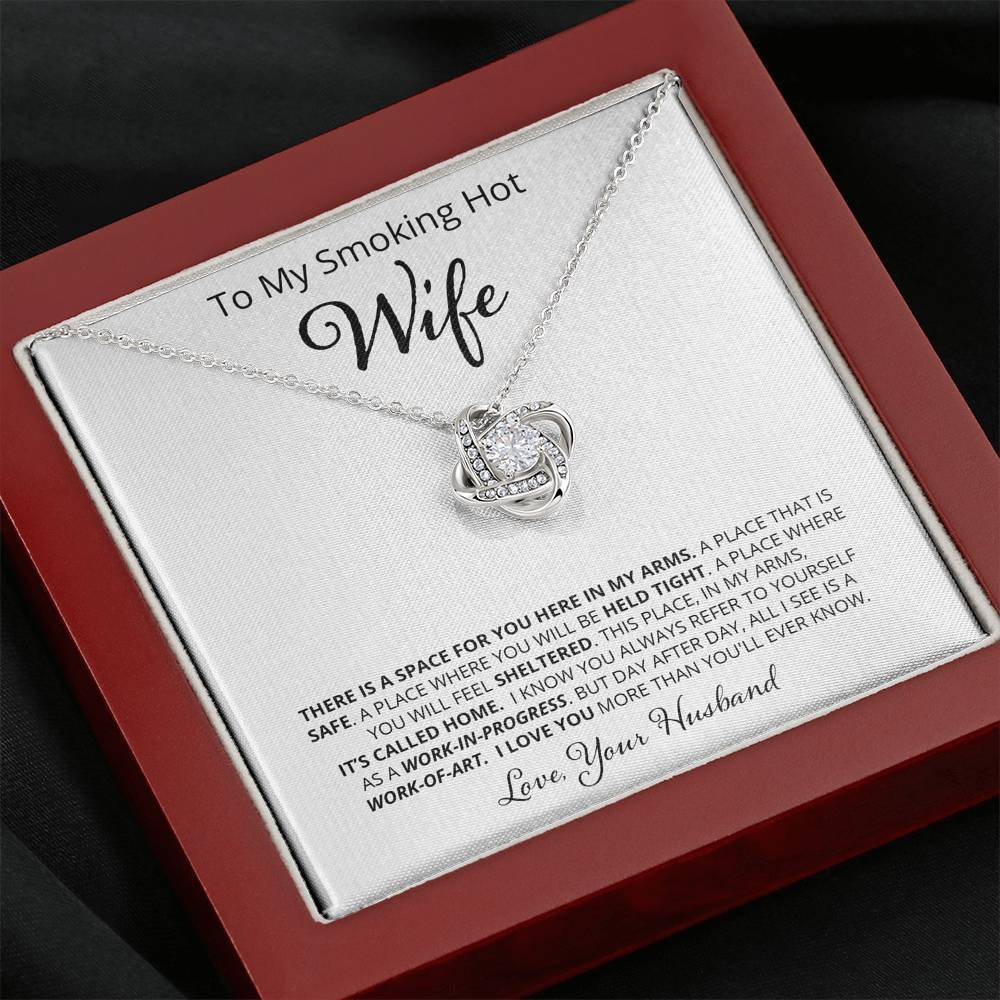 Wife, There is a Space for You, Love Knot Necklace