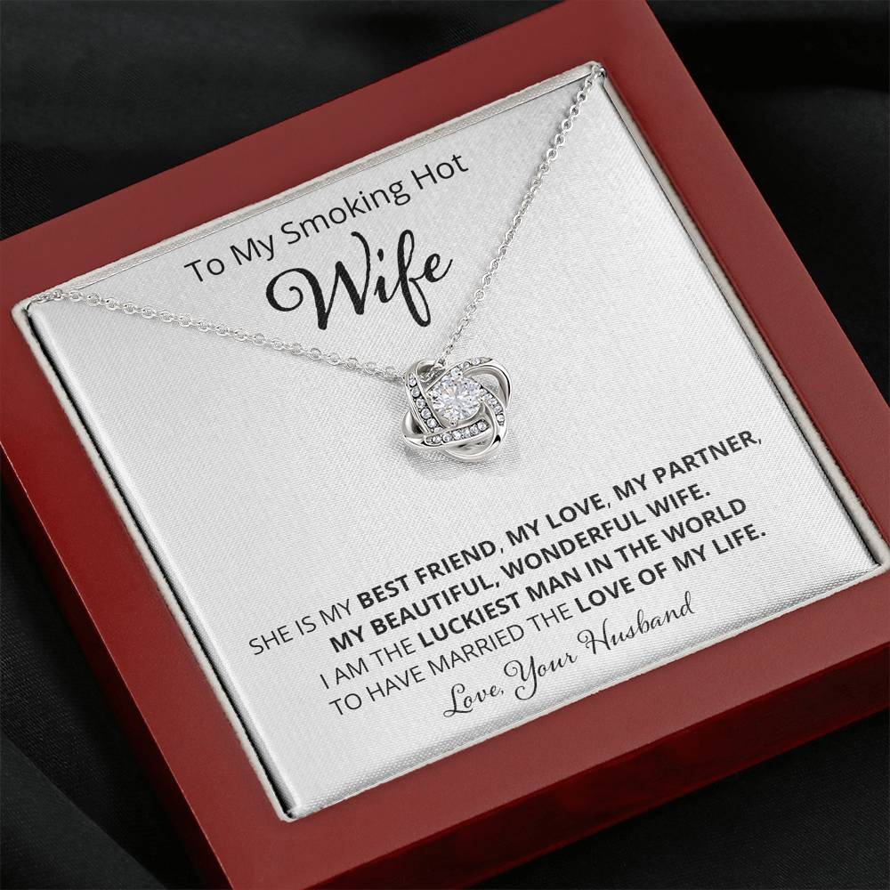 Wife, She is My Best Friend, Love Knot Necklace