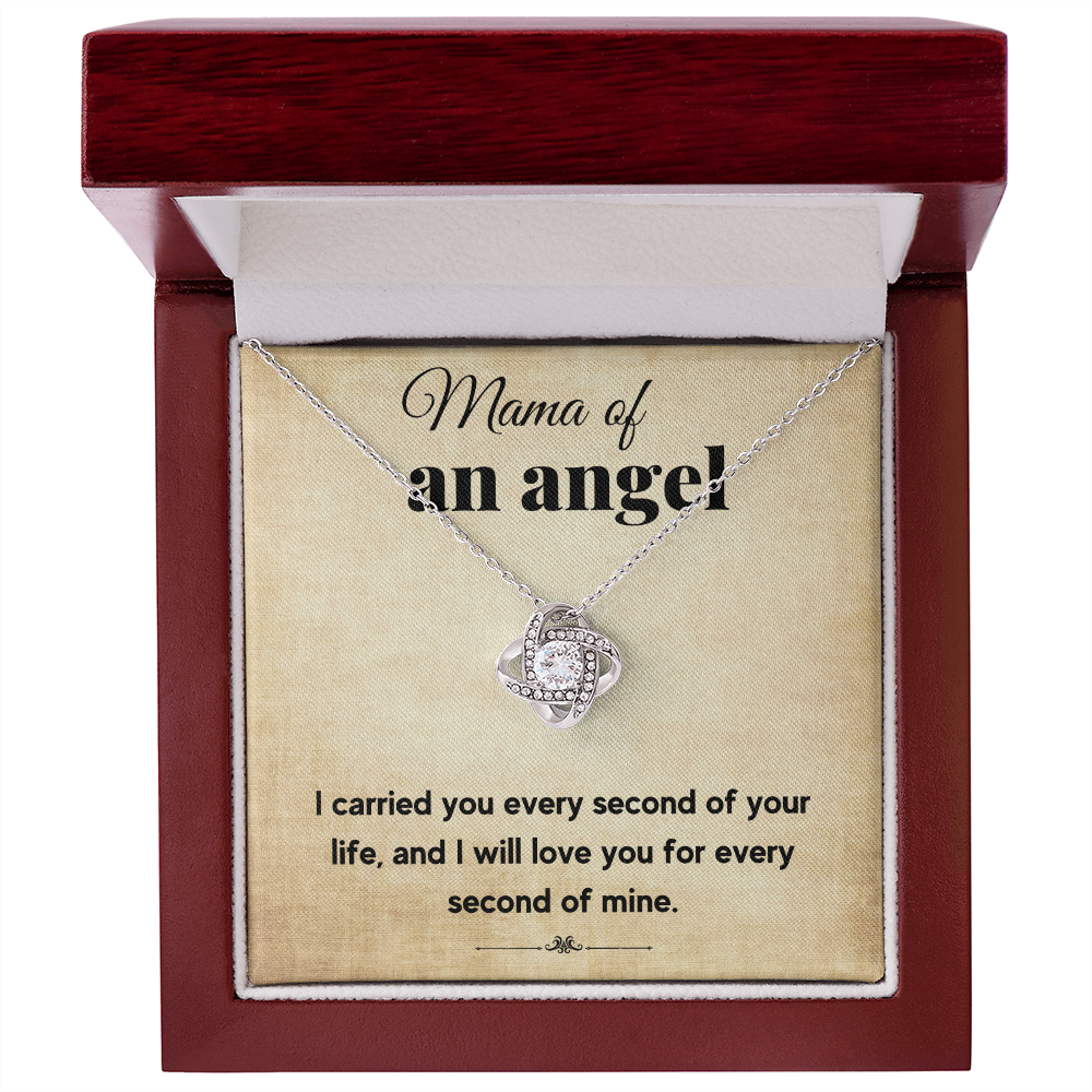 MAMA OF AN ANGEL LOVE KNOT NECKLACE GIFT SET