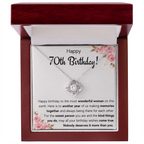 70TH BIRTHDAY MEMORIES LOVE KNOT NECKLACE GIFT SET