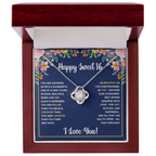 SWEET 16 WRAPPED LOVE KNOT NECKLACE GIFT SET