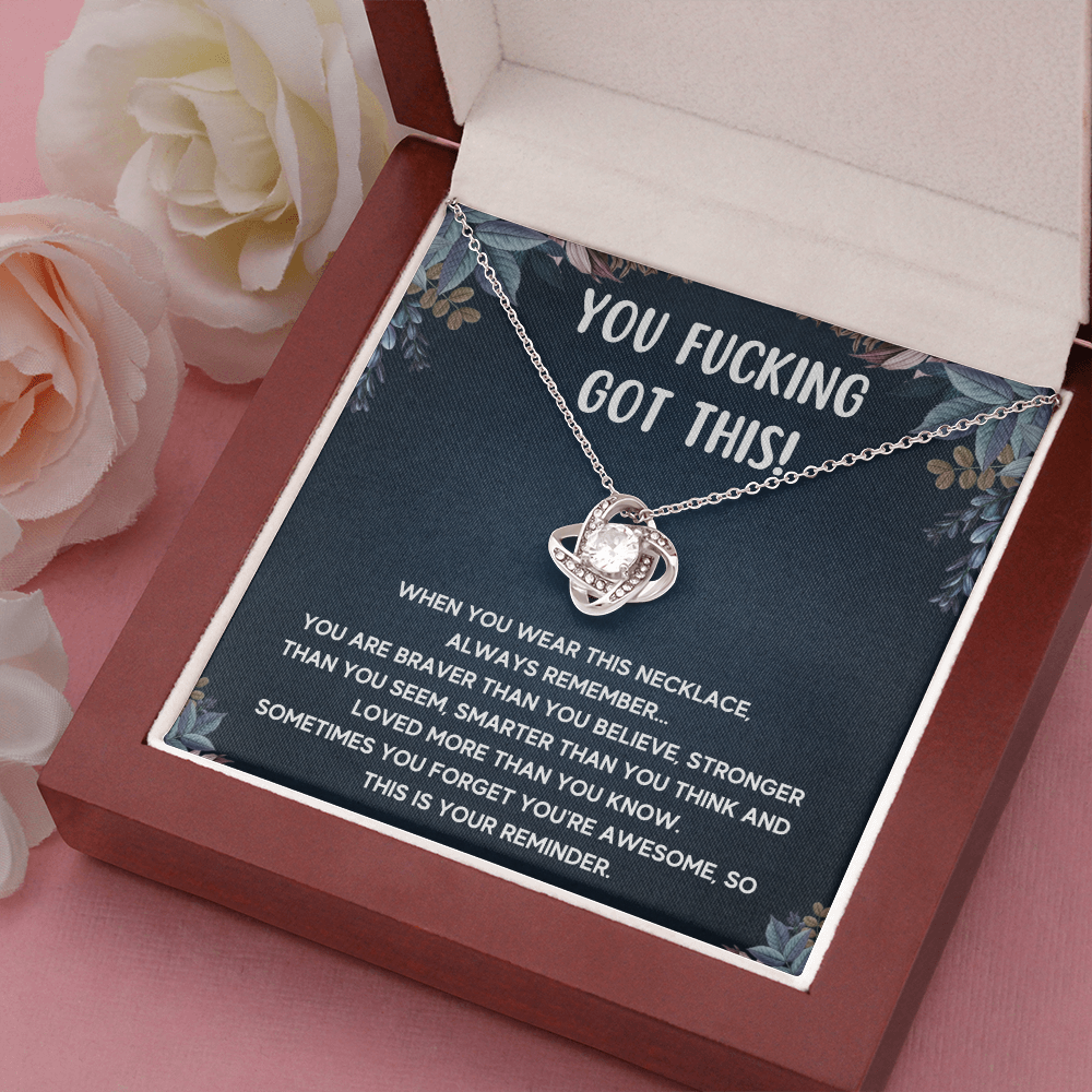 ENCOURAGEMENT BRAVER LOVE KNOT NECKLACE GIFT SET