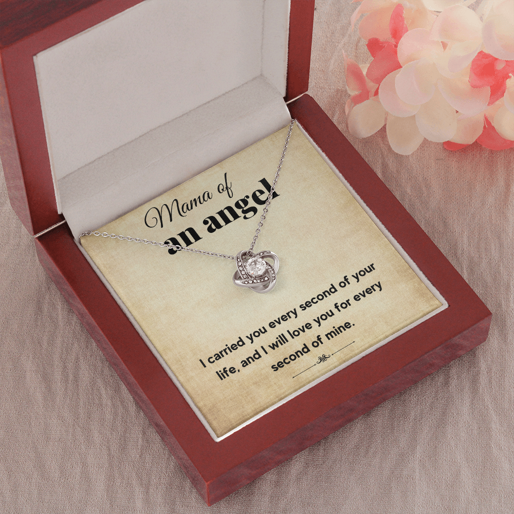 MAMA OF AN ANGEL LOVE KNOT NECKLACE GIFT SET