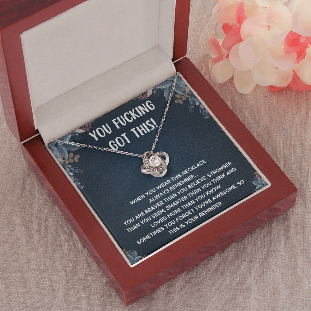 ENCOURAGEMENT BRAVER LOVE KNOT NECKLACE GIFT SET