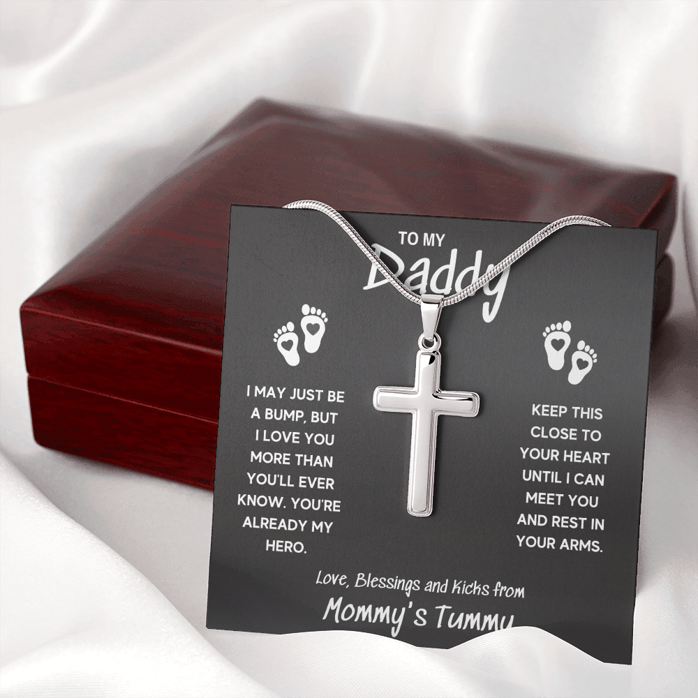 TO MY DADDY HERO CROSS NECKLACE GIFT SET