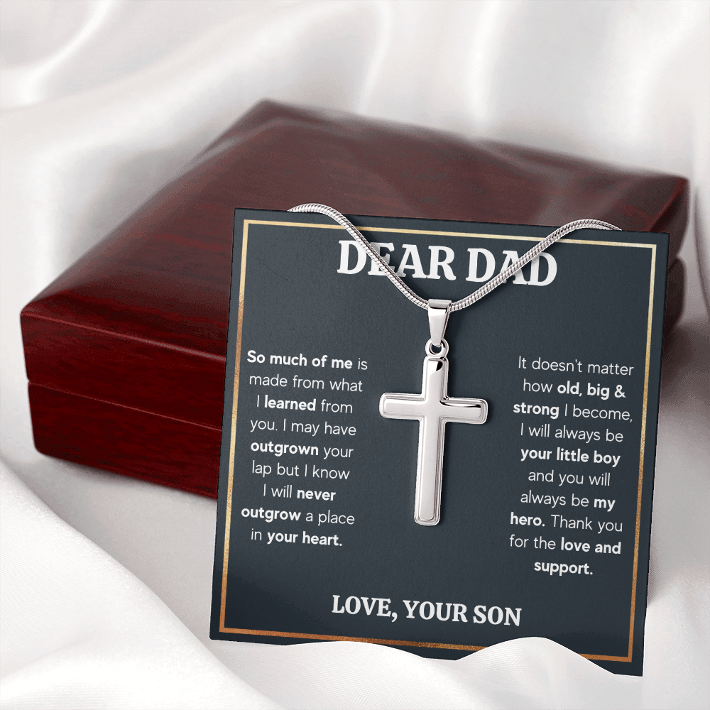 TO MY DAD OUTGROWN CROSS NECKLACE GIFT SET