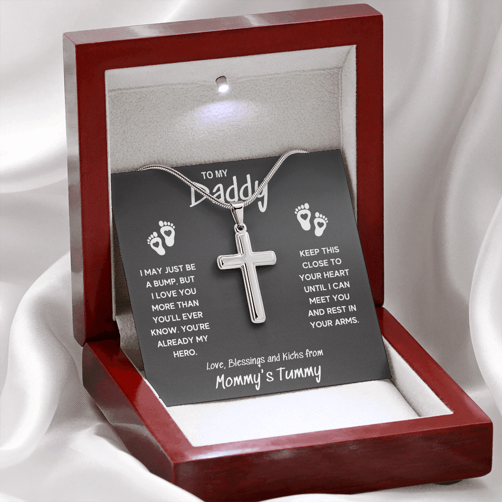 TO MY DADDY HERO CROSS NECKLACE GIFT SET