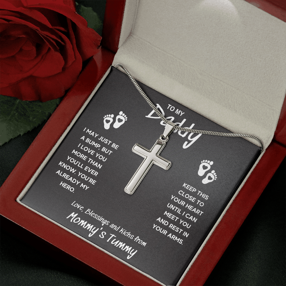 TO MY DADDY HERO CROSS NECKLACE GIFT SET