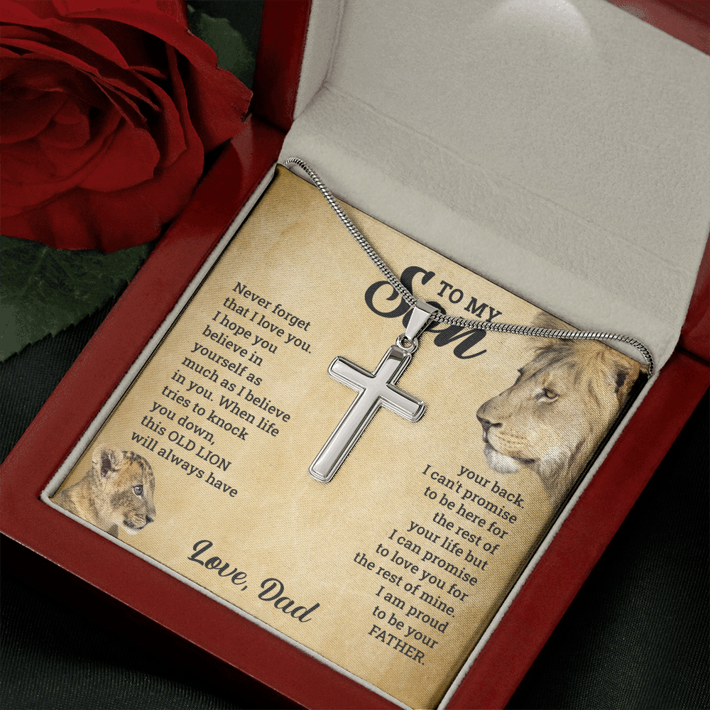 TO MY SON THIS OLD LION NECKLACE GIFT SET