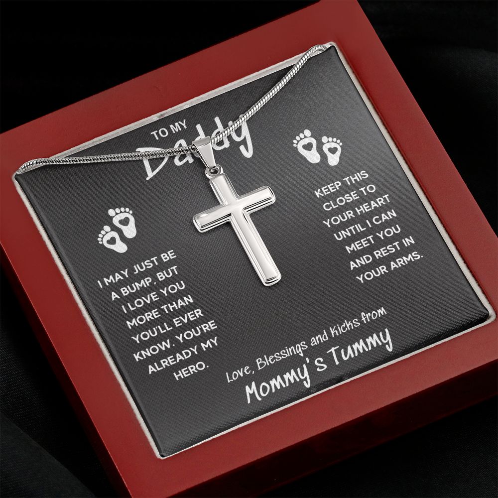 TO MY DADDY HERO CROSS NECKLACE GIFT SET