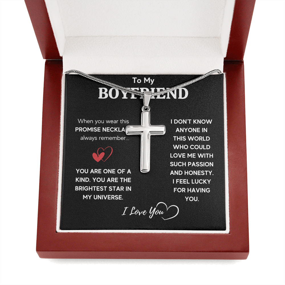 TO MY BOYFRIEND UNIVERSE CROSS NECKLACE GIFT SET