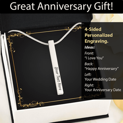 To Wife, Engraved Elegant Stick Necklace