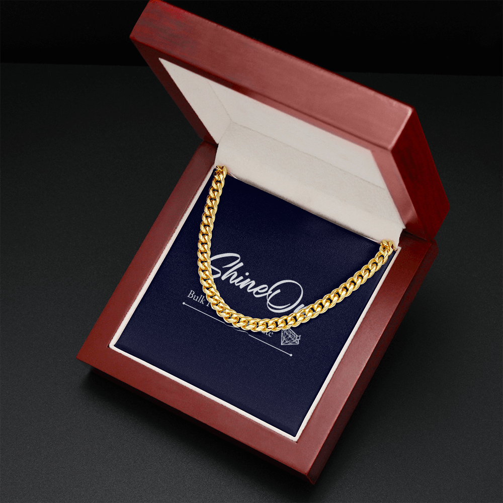 TO MY SON STAND TALL CUBAN LINK CHAIN NECKLACE GIFT SET