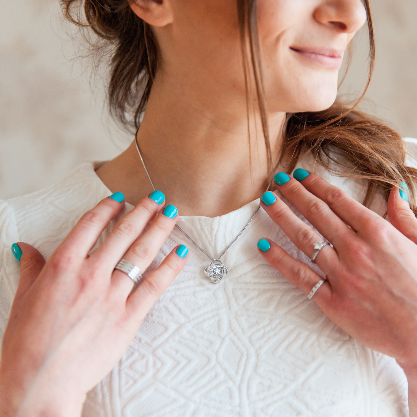 SWEET 16 WRAPPED LOVE KNOT NECKLACE GIFT SET