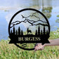Metal Wall Art, Personalized, Family Name, Mountain Scene